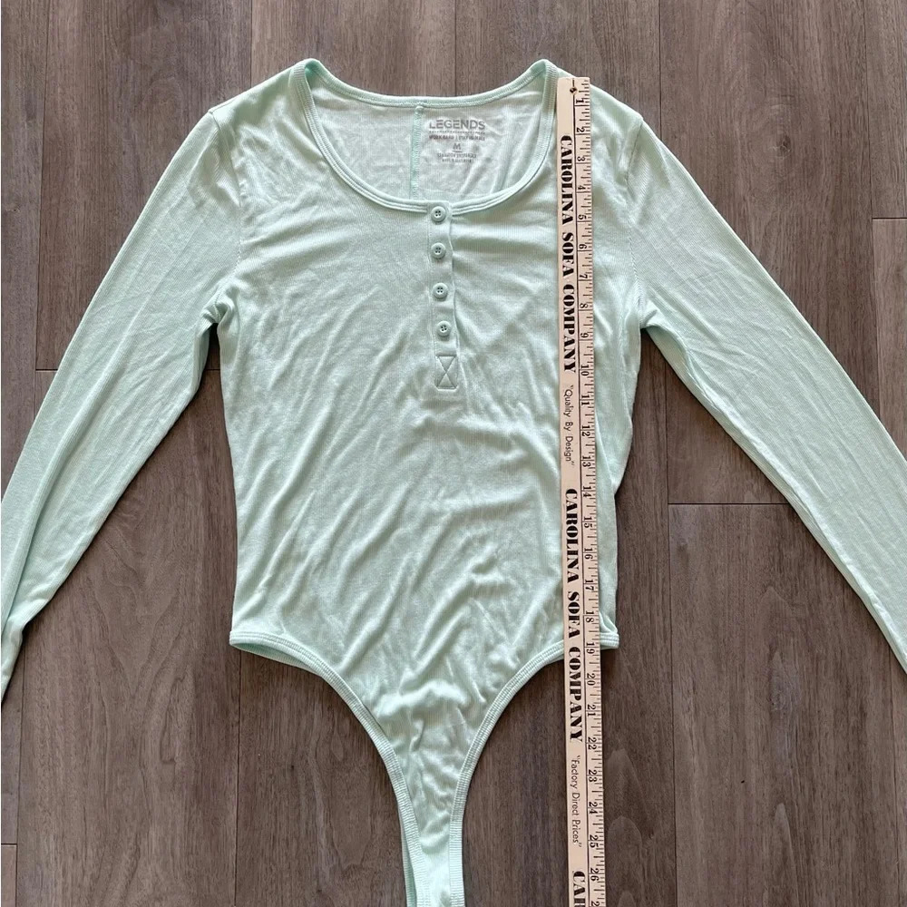 Legends Work Hard Stay Humble Sea Green Rib Long Sleeve Body Suit Women’s Medium - Picture 8 of 10